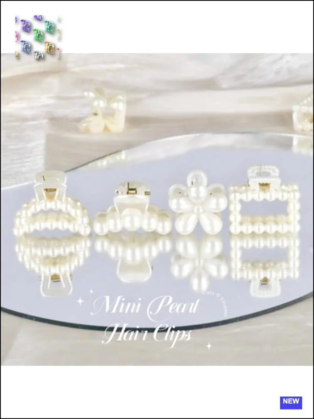 8pcs French Mini Pearl Hair Clips for Women Cute Claw Clips Non Slip Hair